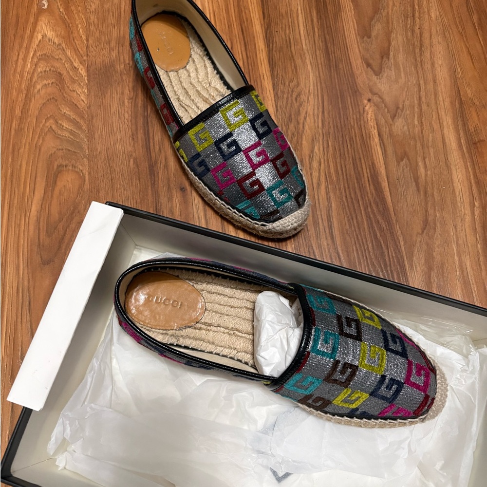 Gucci Colorful Logo Espadrilles